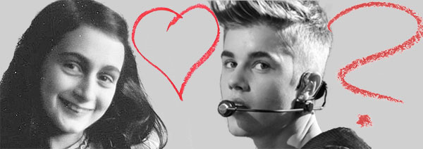 Anne Frank houdt van Justin Bieber... of toch niet?